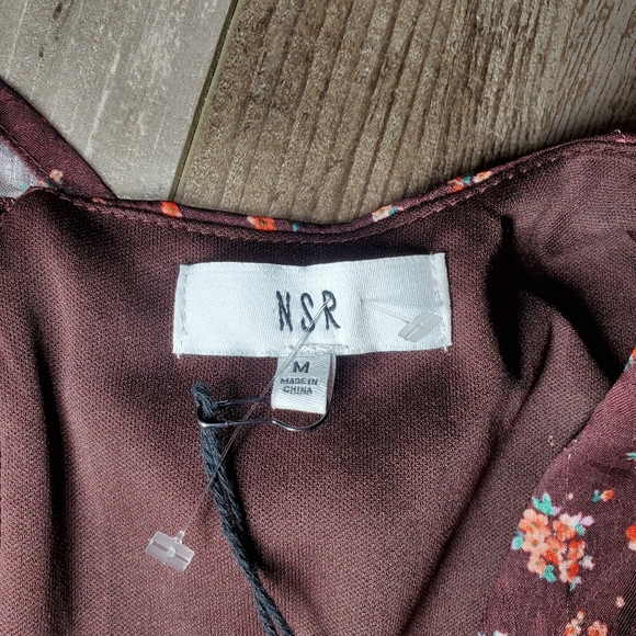 NWT Wrap Front Floral Ruched Mini Dress by NSR/Napean Sea Road Size Medium - Picture 2 of 16